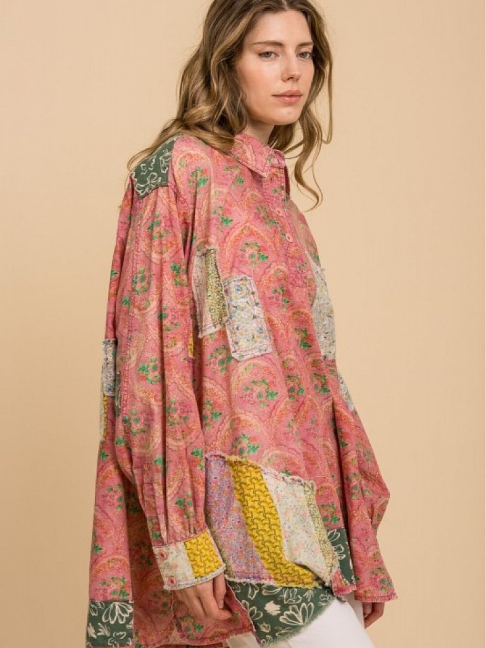 Blue Velvet Patchwork Shirt